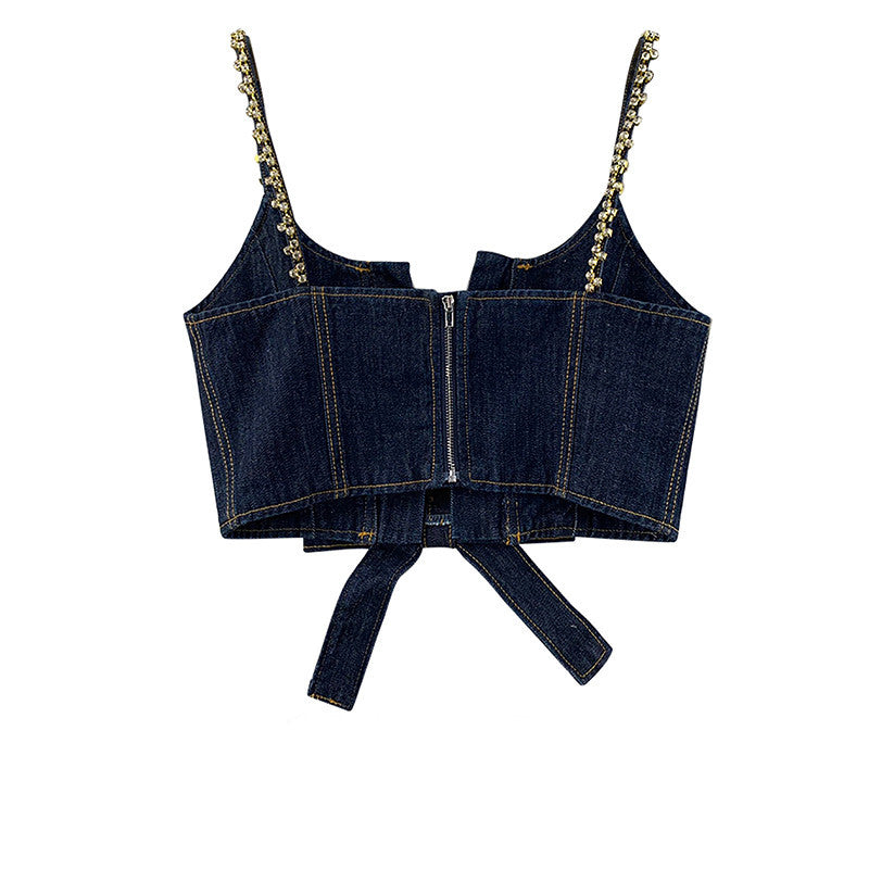 Ladies Summer New Denim Camisole Commuter